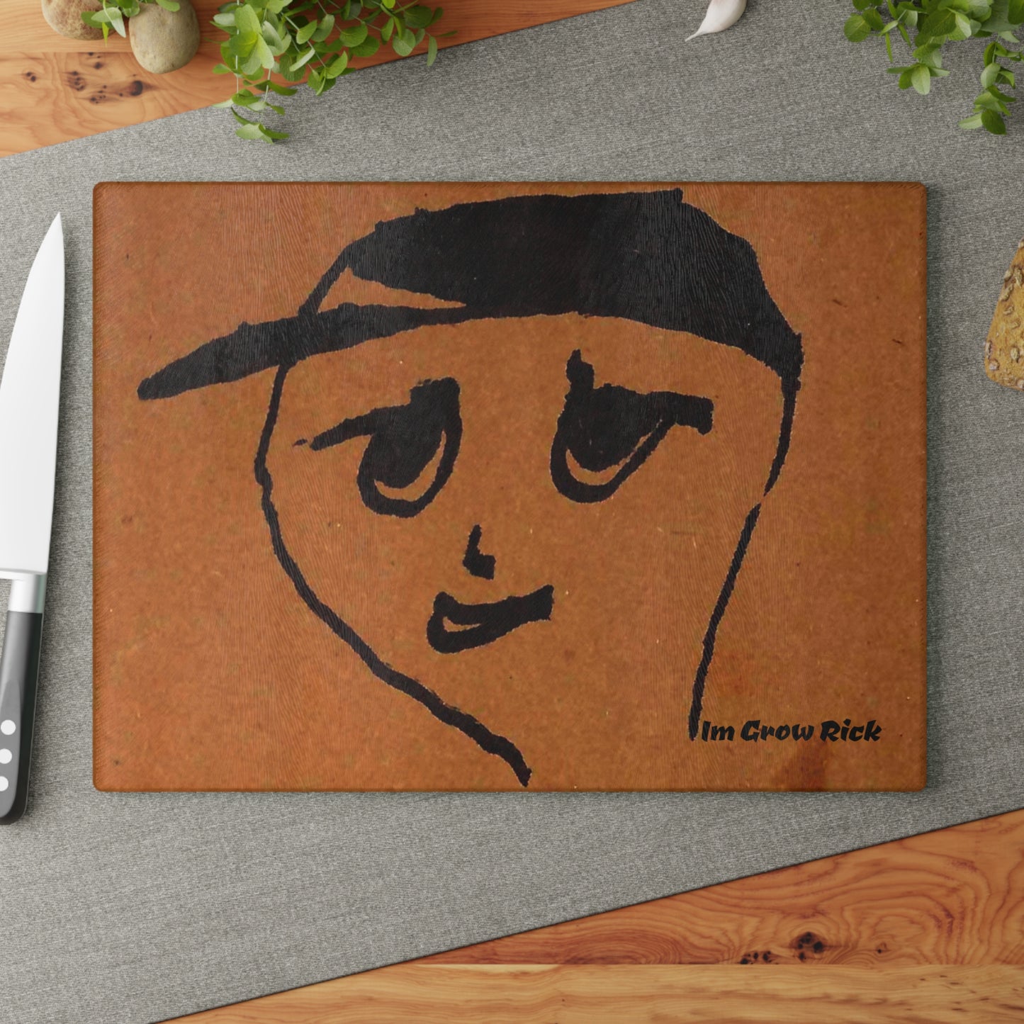 Glass Cutting Board - ImGrowRick Design
