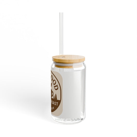 Eco-Friendly 16oz Sipper Glass with Bamboo Lid & Straw