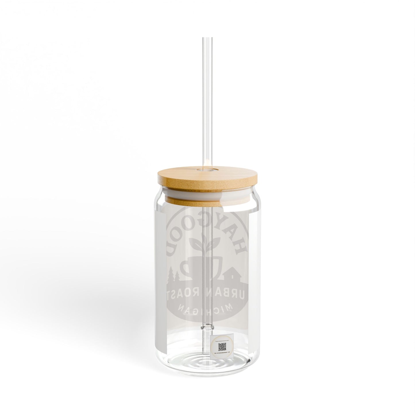 Eco-Friendly 16oz Sipper Glass with Bamboo Lid & Straw